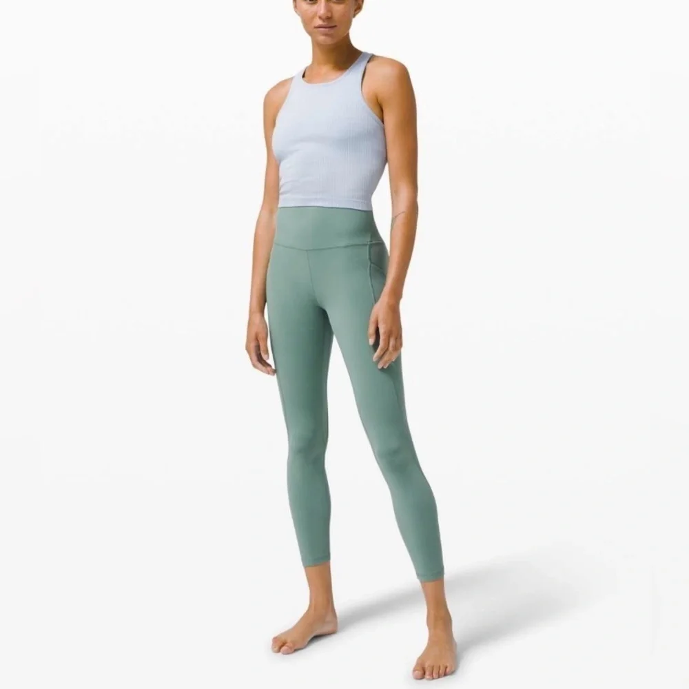 Lululemon Align High Rise Pant Pockets 25” Tidewater Teal Green Size 2  Leggings